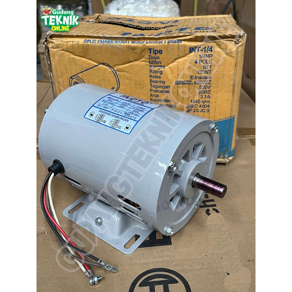 INOTO Dinamo Motor Listrik 1/4HP 4POLE 220V INOTO 1440Rpm / Motor Dinamo Penggerak 0.25HP 0,25HP Ser