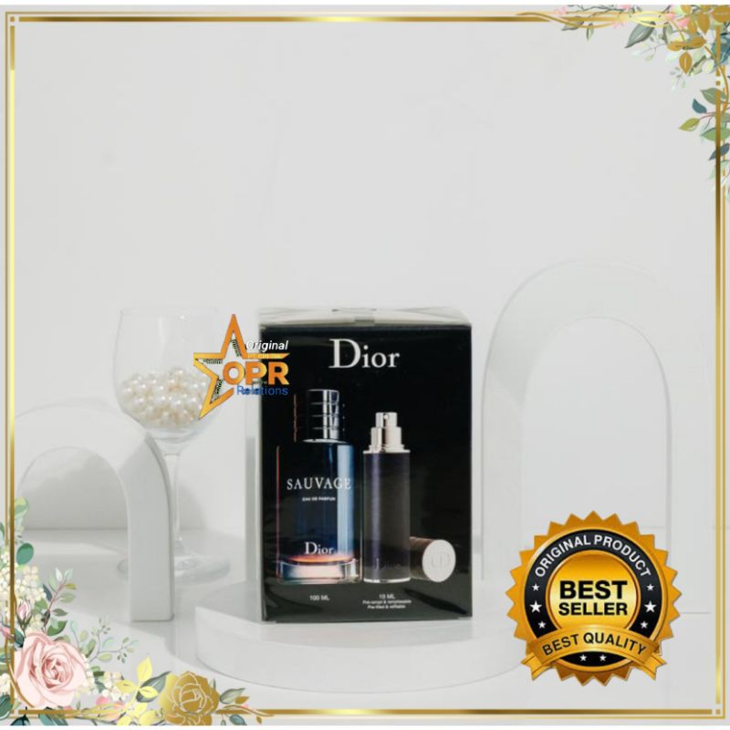 Parfum Original Import OPR Parfum Christian Dior Sauvage Man travel Set EDP 100ml