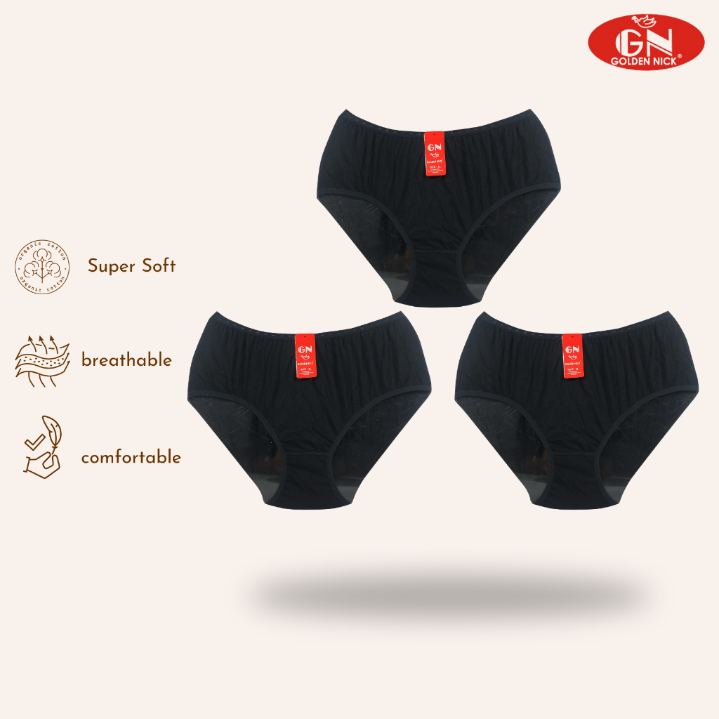 Golden Nick -  ( ISI 3 ) Celana Dalam Wanita Golden Nick 937Hitam /Gelap / Putih CD WanitaMurah COD 