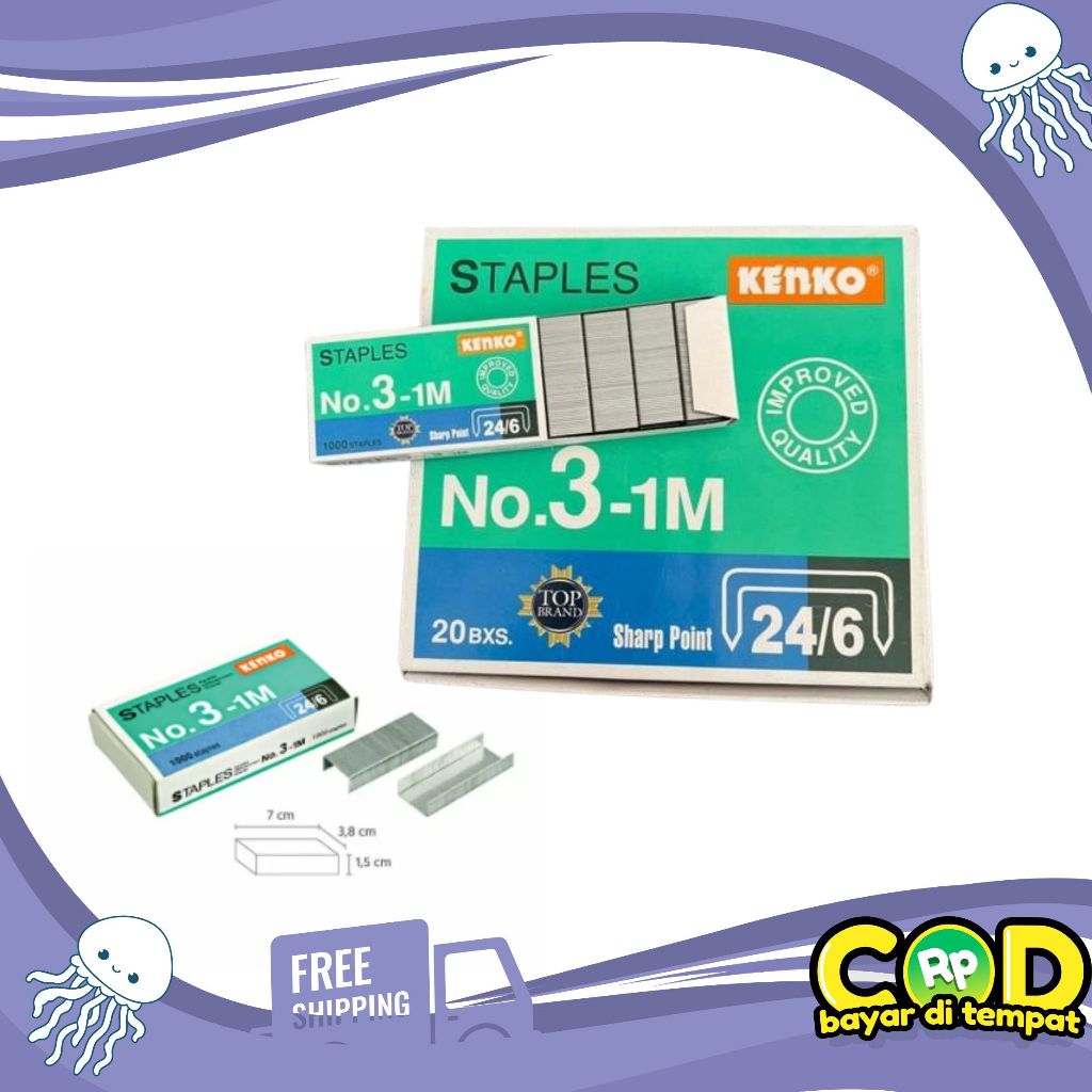 

Isi Stapler KENKO No 3 Isi Staples 24/6 (PCS)