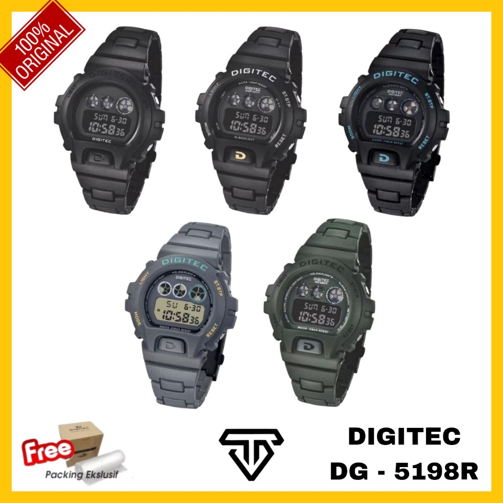 DIGITEC DG 5198 R / DG-5198R / DG5198R Resin Watch Jam Tangan ORIGINAL