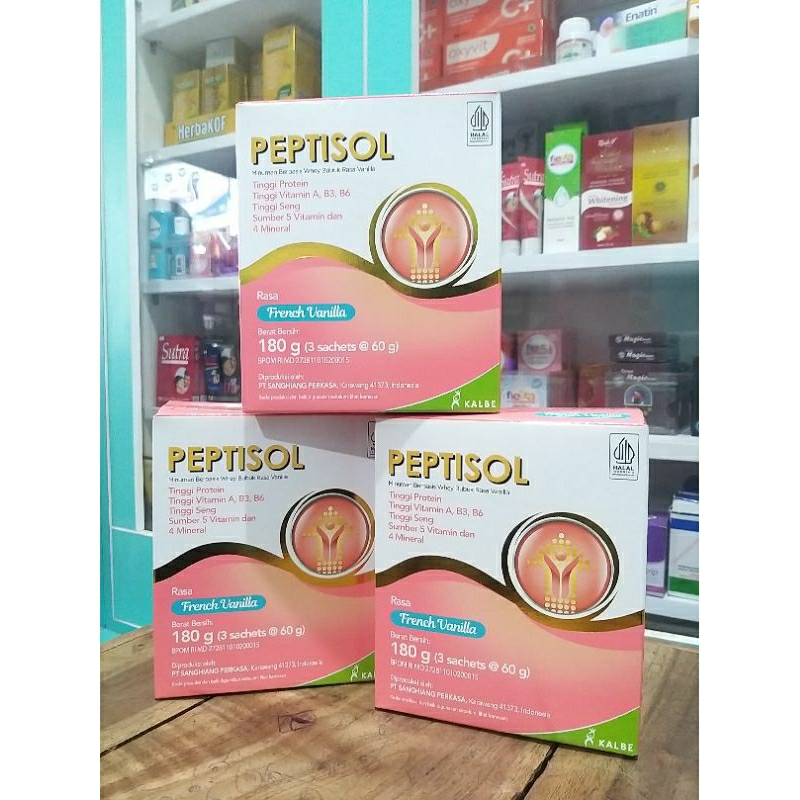 

PEPTISOL 180 GR ISI 3 SACHET RASA FRENCH VANILA | SUSU TINGGI PROTEIN