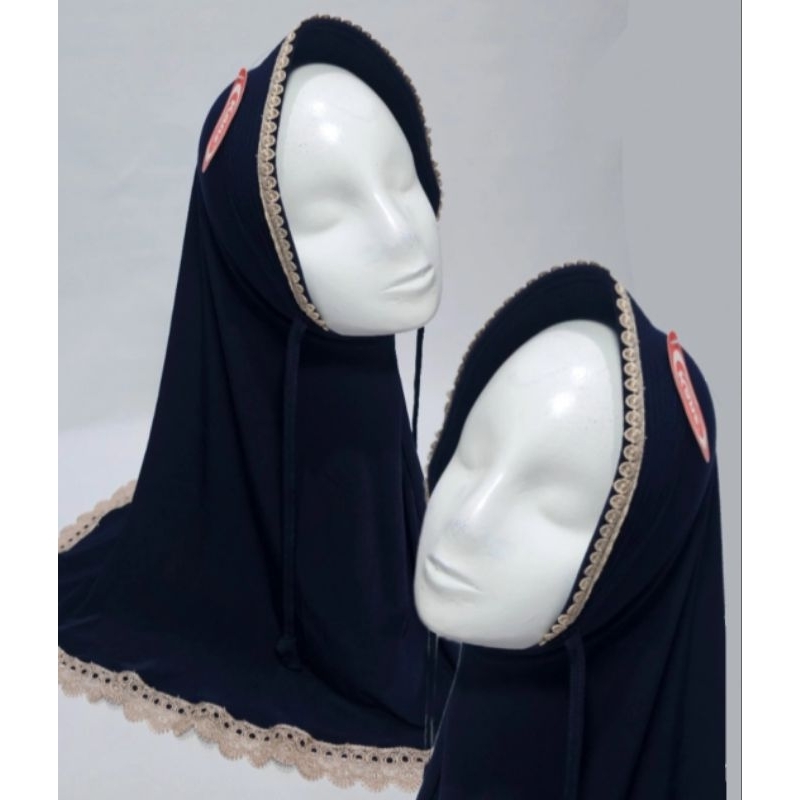 Kerudung Bergo/Jilbab Instan/Jilbab Jersey/Jersey Premium/Motif Renda
