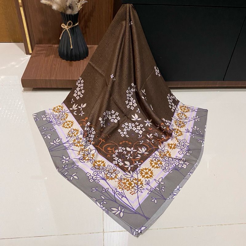 TERLENGKAP hijab oskara Azahra motif print bahan katun VOAL kualitas 110×110cm bisa seragaman