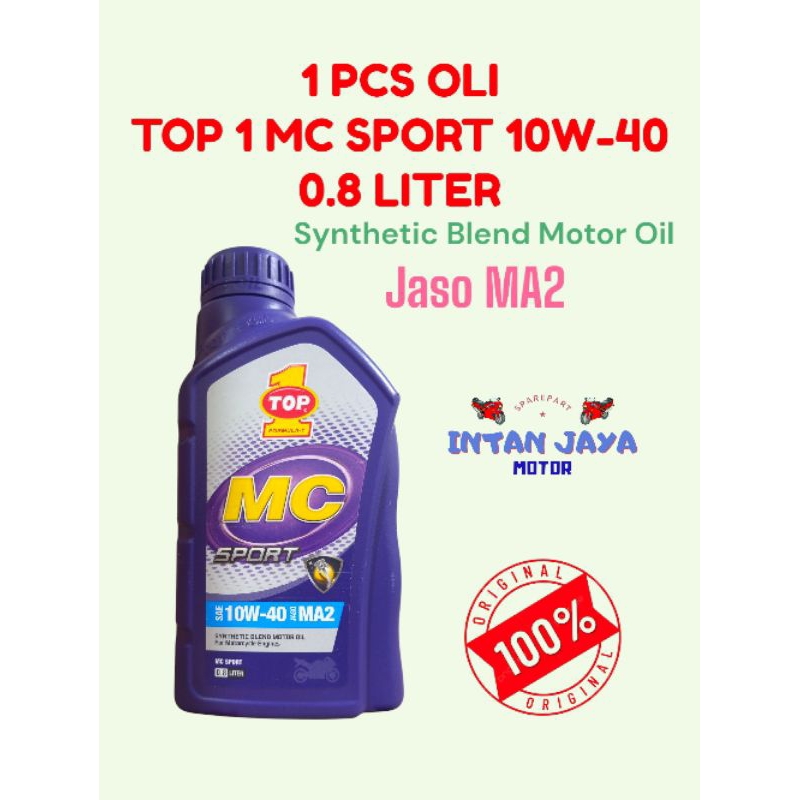 1 PCS TOP1 MC SPORT 10W-40 800ML OLI MOTOR TOP 1 ORIGINAL MURAH OLI MOTOR SPORT TOP 1 MC ORIGINAL