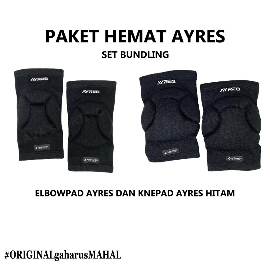 AYRES 1 SET Kneepad Dan Elbowpad - Pelindung Lutut  Pelindung Siku Sepasang Kiper Futsal Sepakbola O