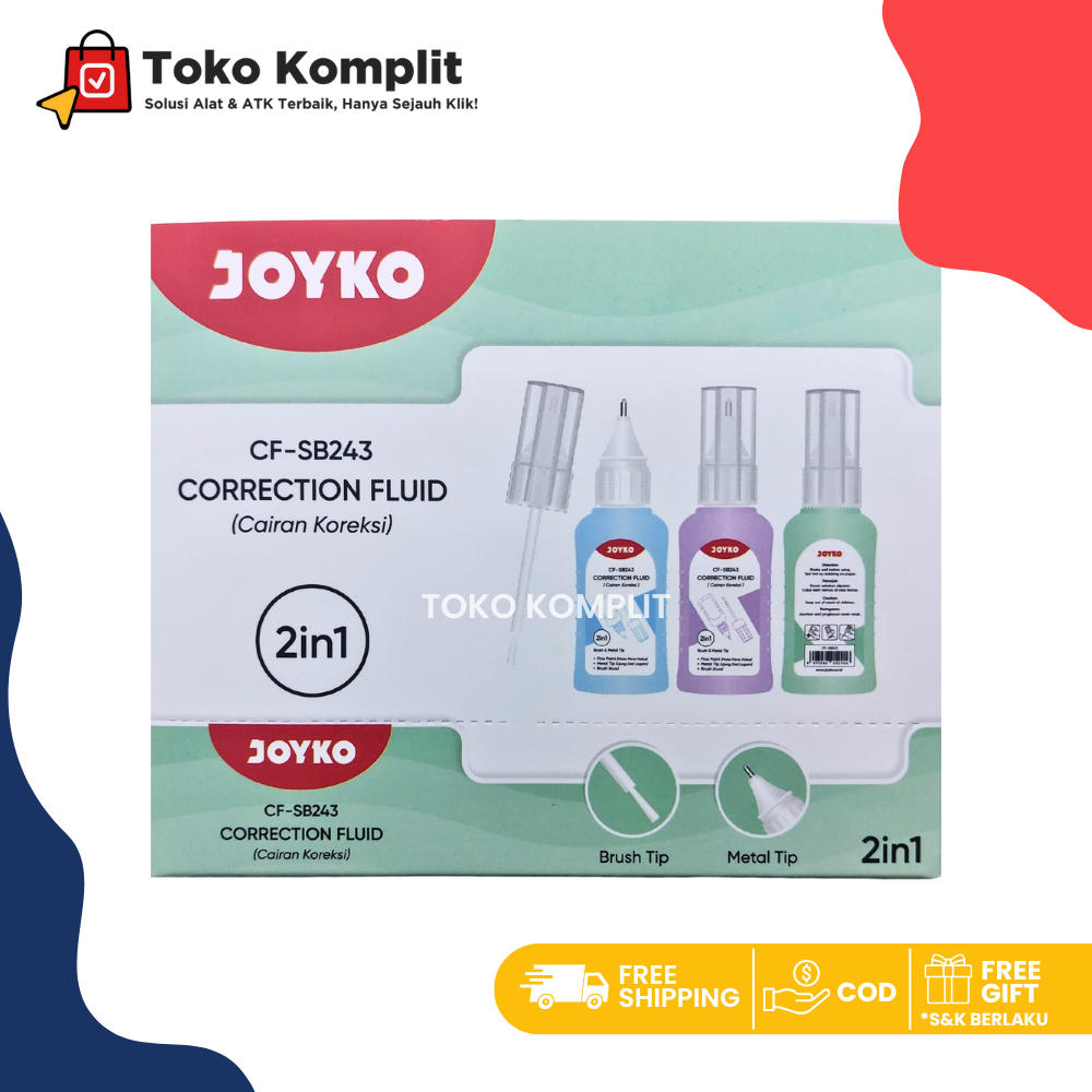 

Komplit - Correction Fluid Joyko/Cairan Koreksi Penghapus Cair CF-SB243 2 in 1