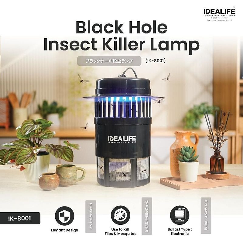 IDEALIFE - Black Hole Insect Killer Lamp - Black Hole Alat Perangkap Nyamuk & Lalat - IK-8001