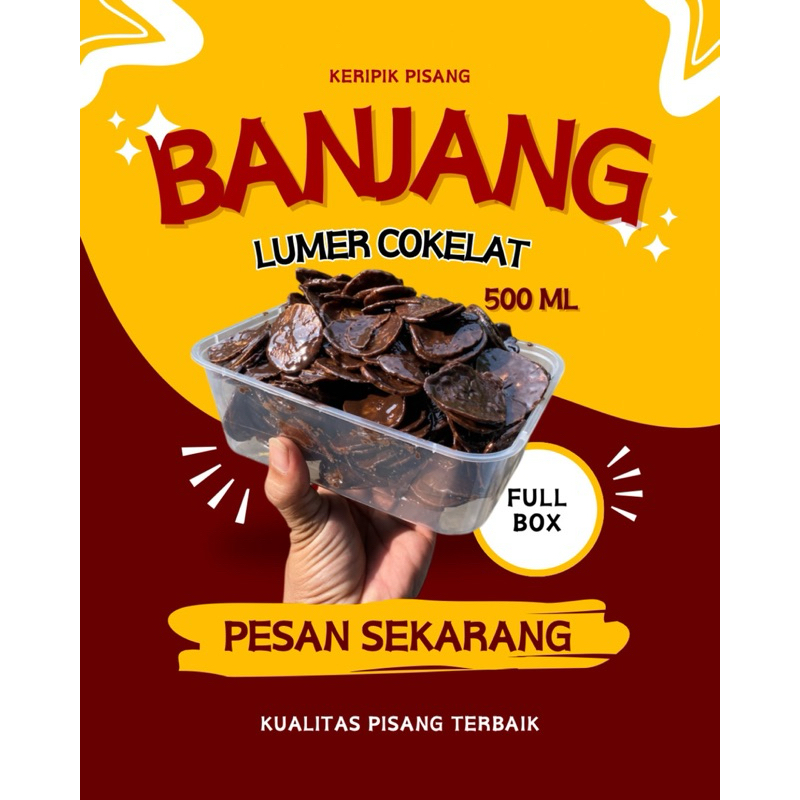 

keripik pisang lumer cokelat ukuran 500ml bisa cod