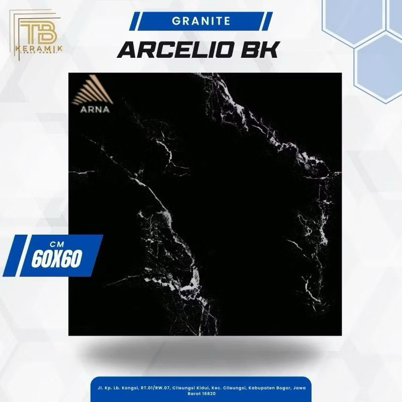 GRANIT LANTAI 60x60 ARCELIO BLACK ARNA