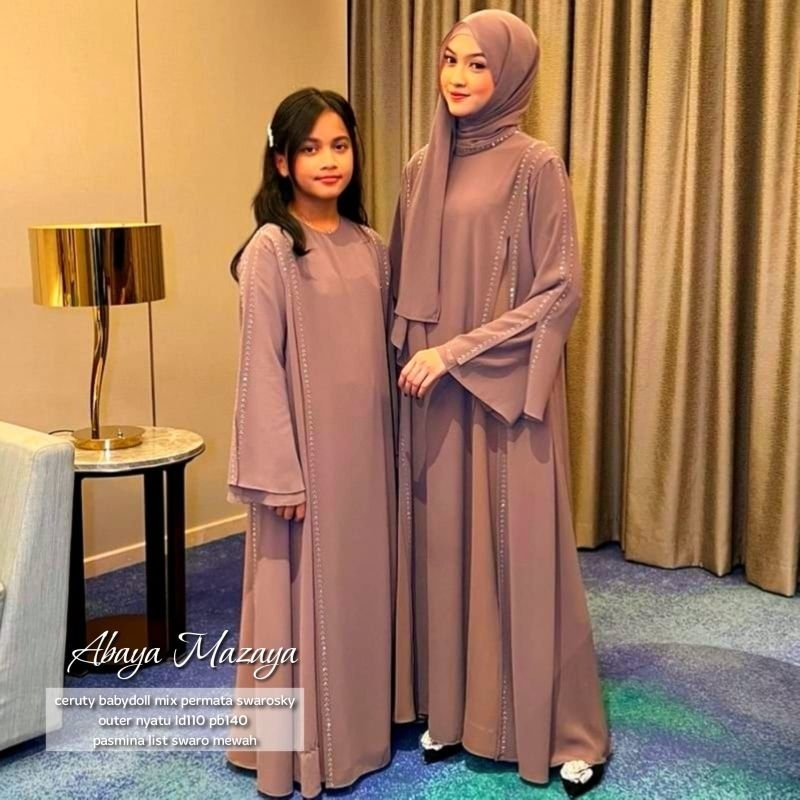 ABAYA MAZAYA/ ABAYA SWAROSKI SET PASMINA/ ABAYA FREE PASMINA/ ABAYA CERUTI