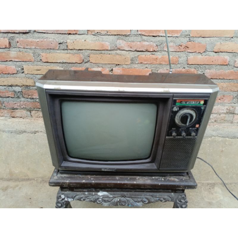 tv kayu national antik jadul vintage