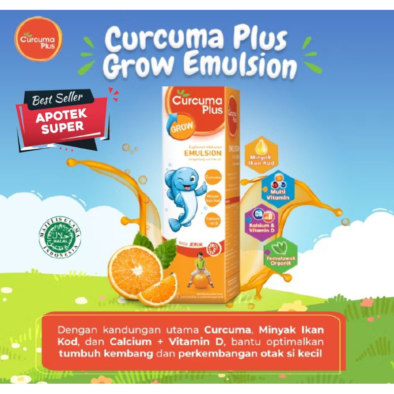 Curcuma Plus Grow Emulsion Suplemen/Vitamin Anak Untuk Pertumbuhan dan Nafsu Makan (SA)