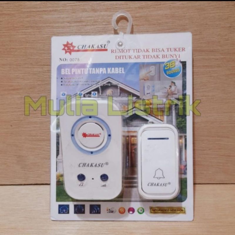 Bel pintu tanpa kabel Chakasu bel rumah tanpa kabel