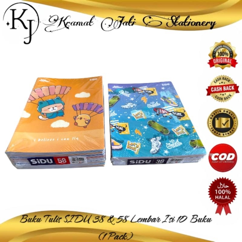 

Buku Tulis Sidu 38 & 58 Lembar Isi 10 Buku (1 Pack)