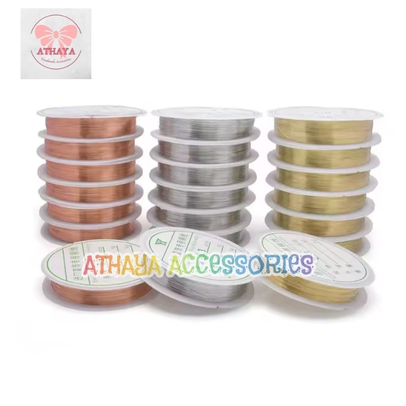Tali Kawat Tembaga Bahan Membuat Kerajinan DIY Gelang Kalung Manik-Manik