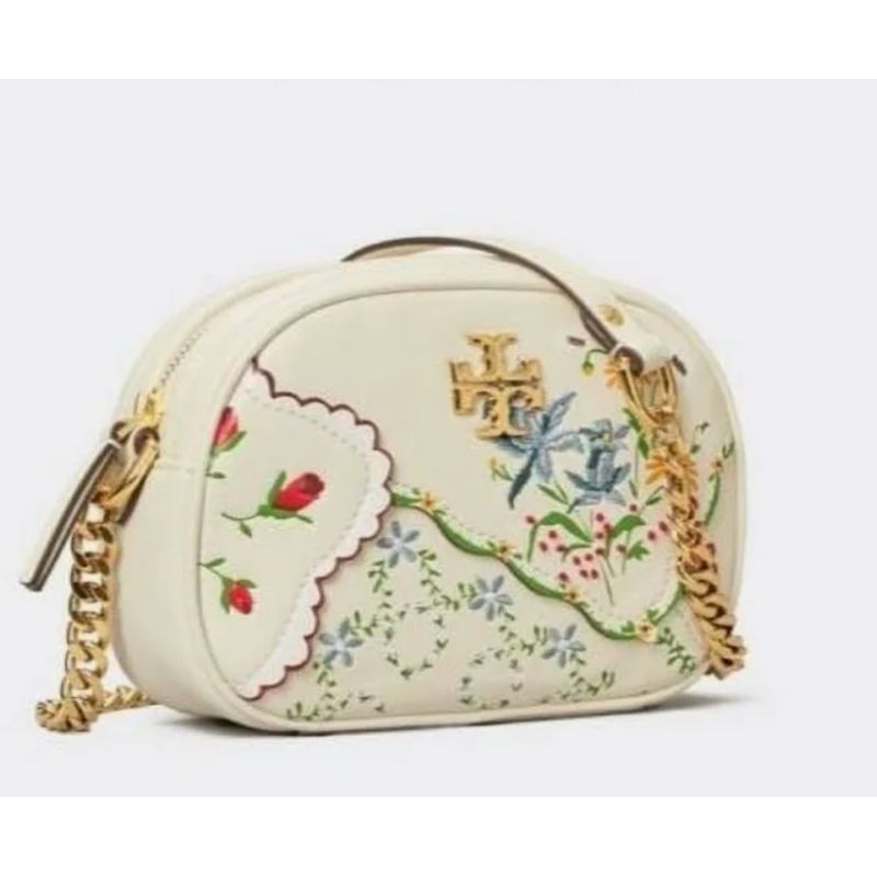 ORIGINAL TORY BURCH KIRA BUNGA PUTIH CAMERA BAG FLOWER PRELOVED
