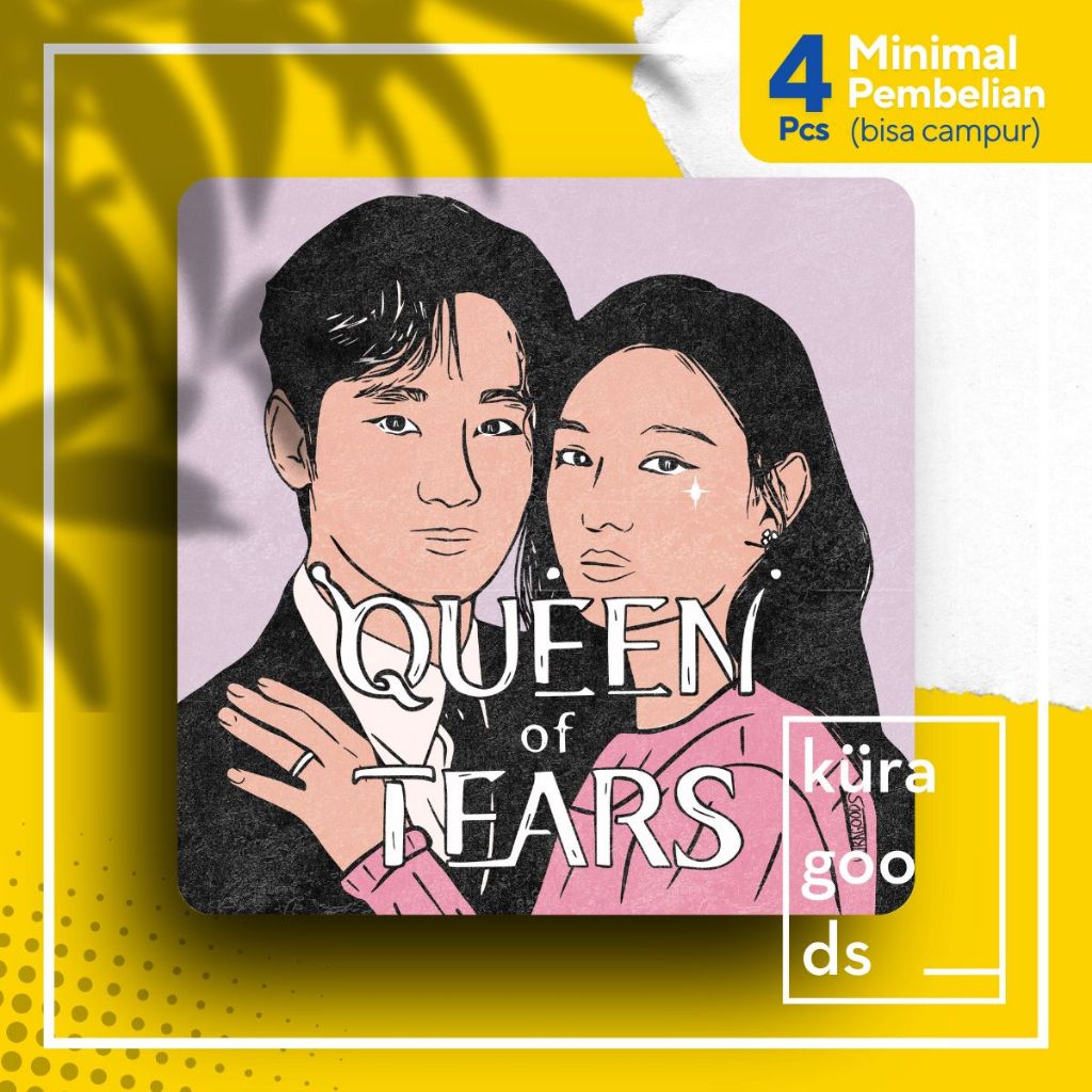 

Sticker Series Queen of Tears | Merch Fan Art Kdrama Kim Soo-Hyun Kim Ji-Won Stiker Estetik