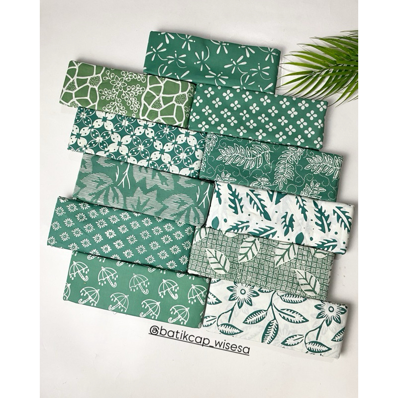 Kain Batik Cap Garutan warna Hijau Mint