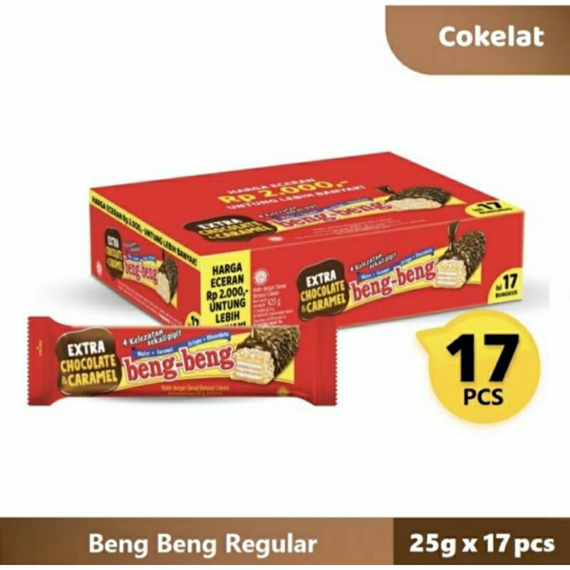 

beng beng wafer coklat ber box isi 17pcs x 25gr