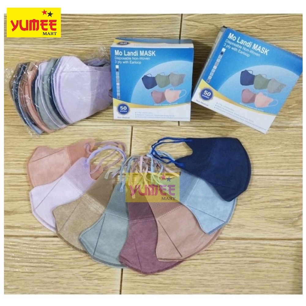 Masker duckbill Mix Warna Pastel 50 pcs 3 Ply Masker Duck bill Rainbow