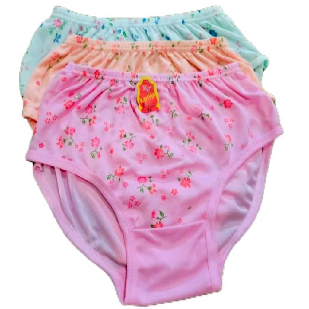 Celana Dalam Grosir 6 pcs / CD Wanita Motif Bunga Kartika CD haid cewek Murah