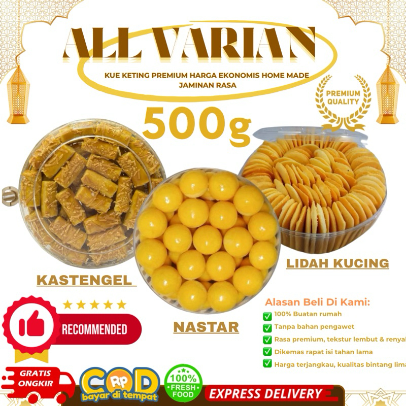 

[ COD ] TERLARIS !!! KUE KERING 500g home made NASTAR KASTENGEL KUE LIDAH KUCING
