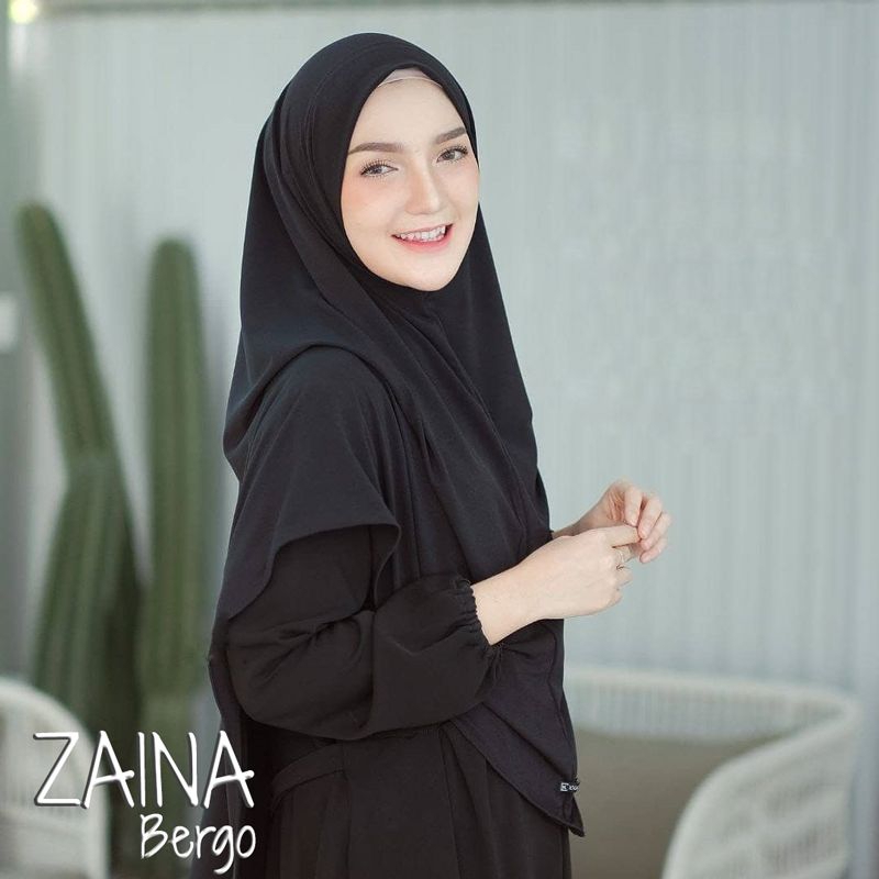 HIJAB JILBAB KERUDUNG SYARI KHIMAR INSTANT ZAINA BERGO INSTAN JERSEY
