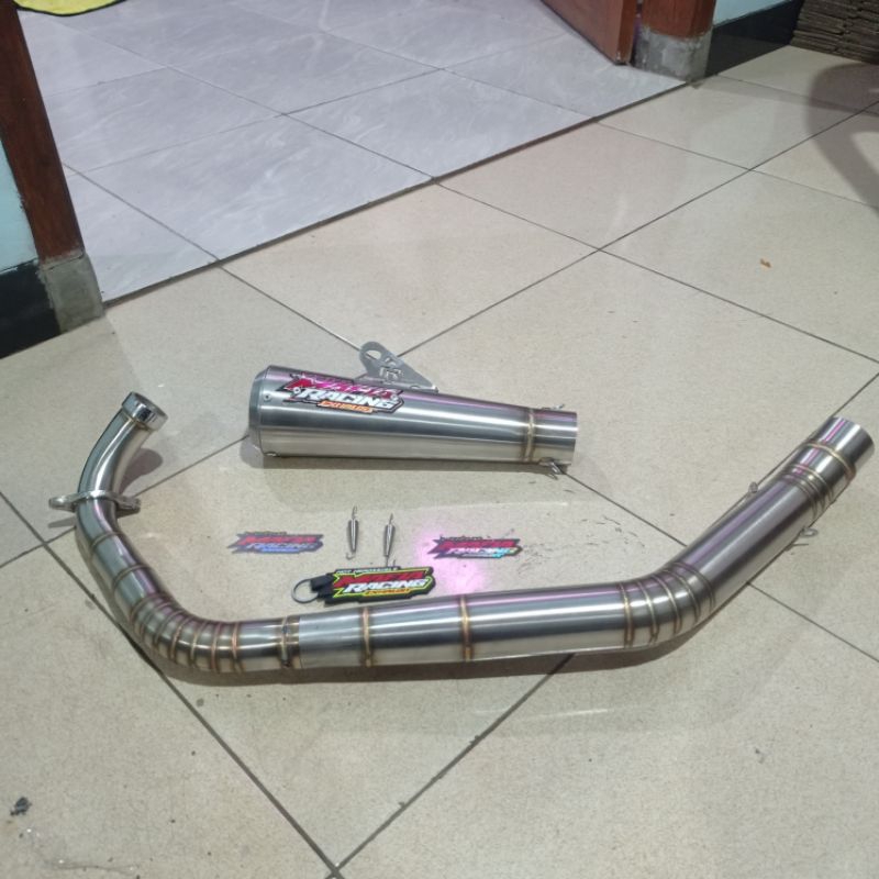 KNALPOT MAFIA RACING EXHAUST FULLSET FOR SATRIA FU ROAD RACE SLINCER TYPE GPCONE 25CM 100%ORIGINAL