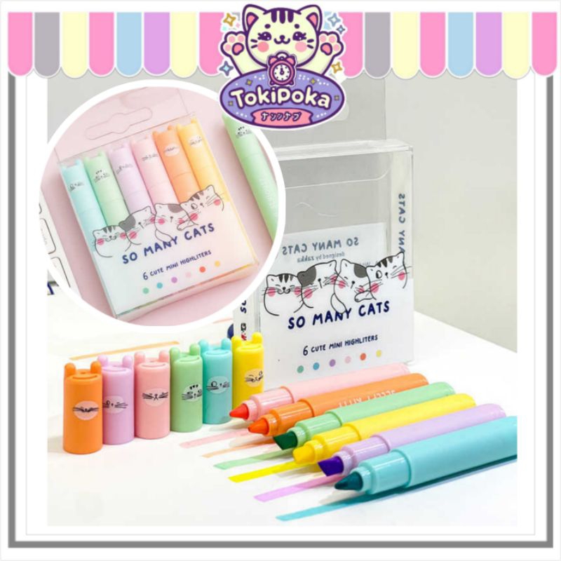 

Toki - SET HIGHLIGHTER MINI CUTE / 6PCS HIGHLIGHTER CUTE MINI PASTEL COLOR / STABILO SET ALAT TULIS HIGHLIGHTER CUTE
