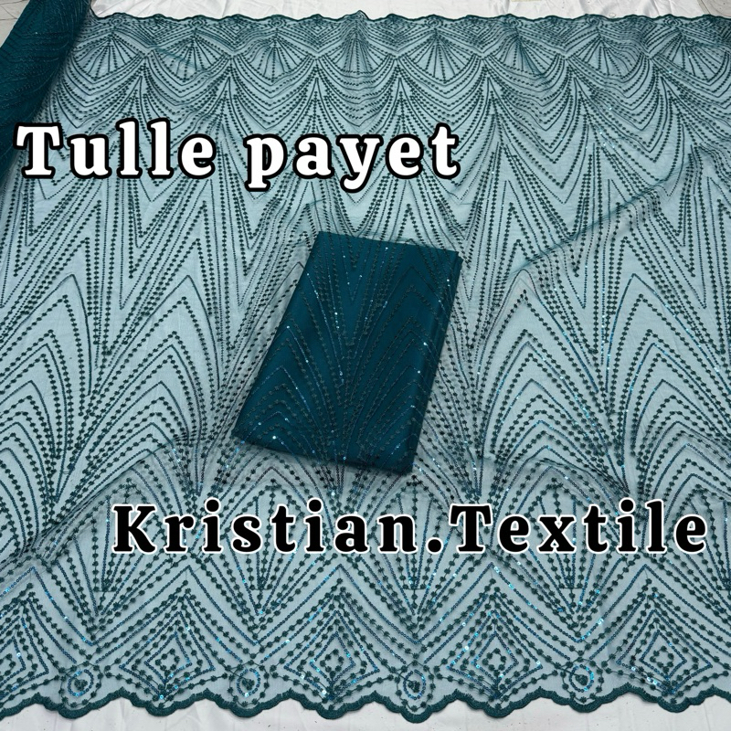 Kain Tile Payet Bordir Piramida / Bahan Bridesmaid / Baju Nikah