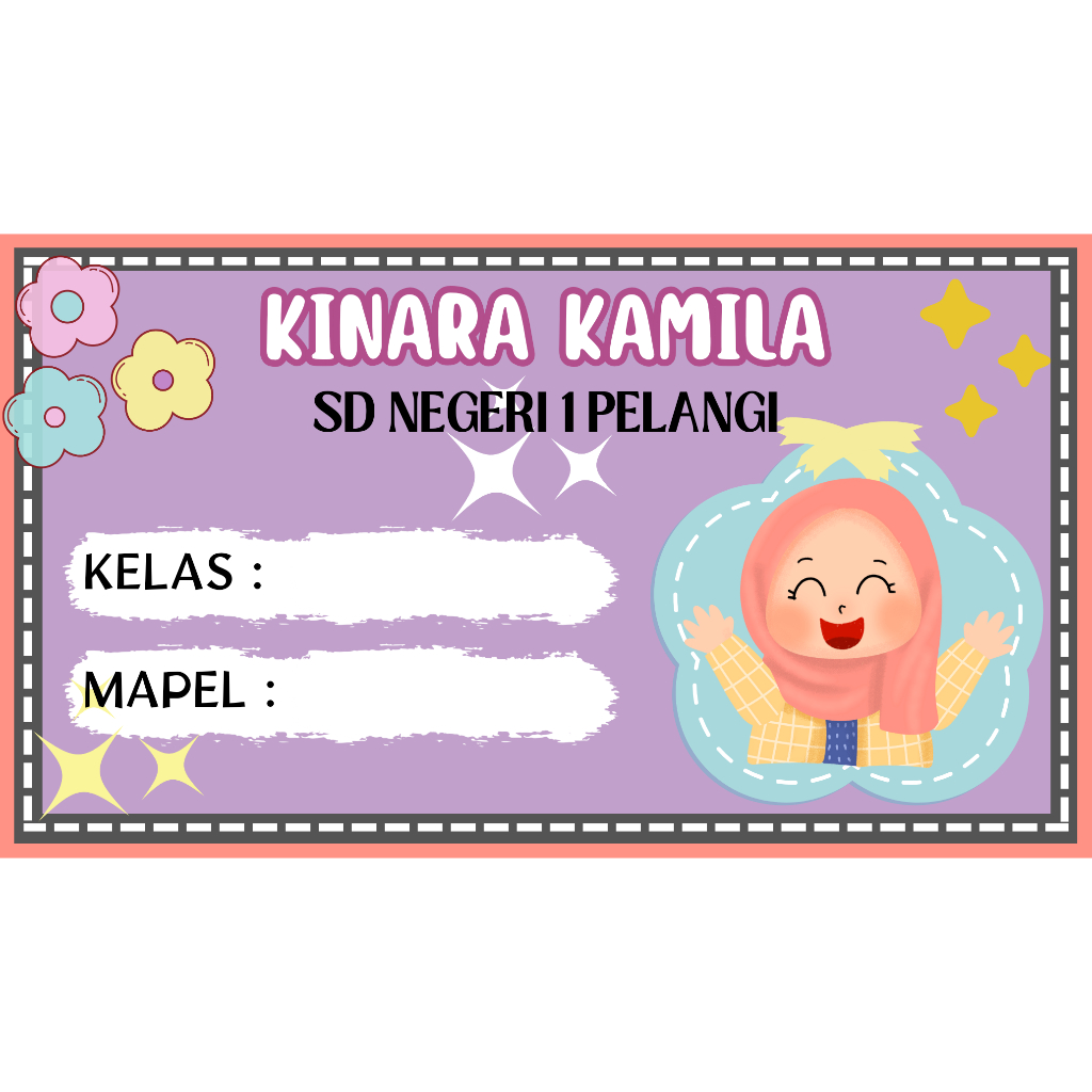 

STIKER/LABEL BUKU PELAJARAN, BUKU TULIS ANAK PEREMPUAN PART 3