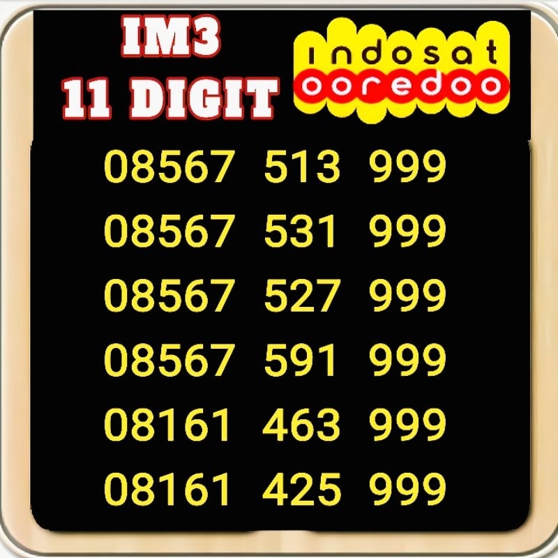NOMOR CANTIK INDOSAT IM3 11 DIGIT PRABAYAR