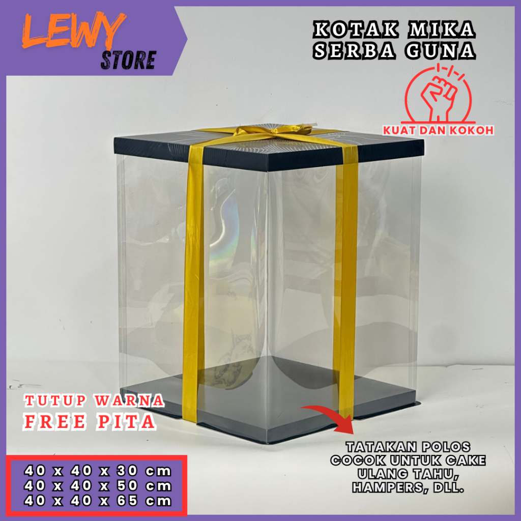 Cake Box Mika Dus Kue Kotak Kue 40x40 Cm Tutup Warna