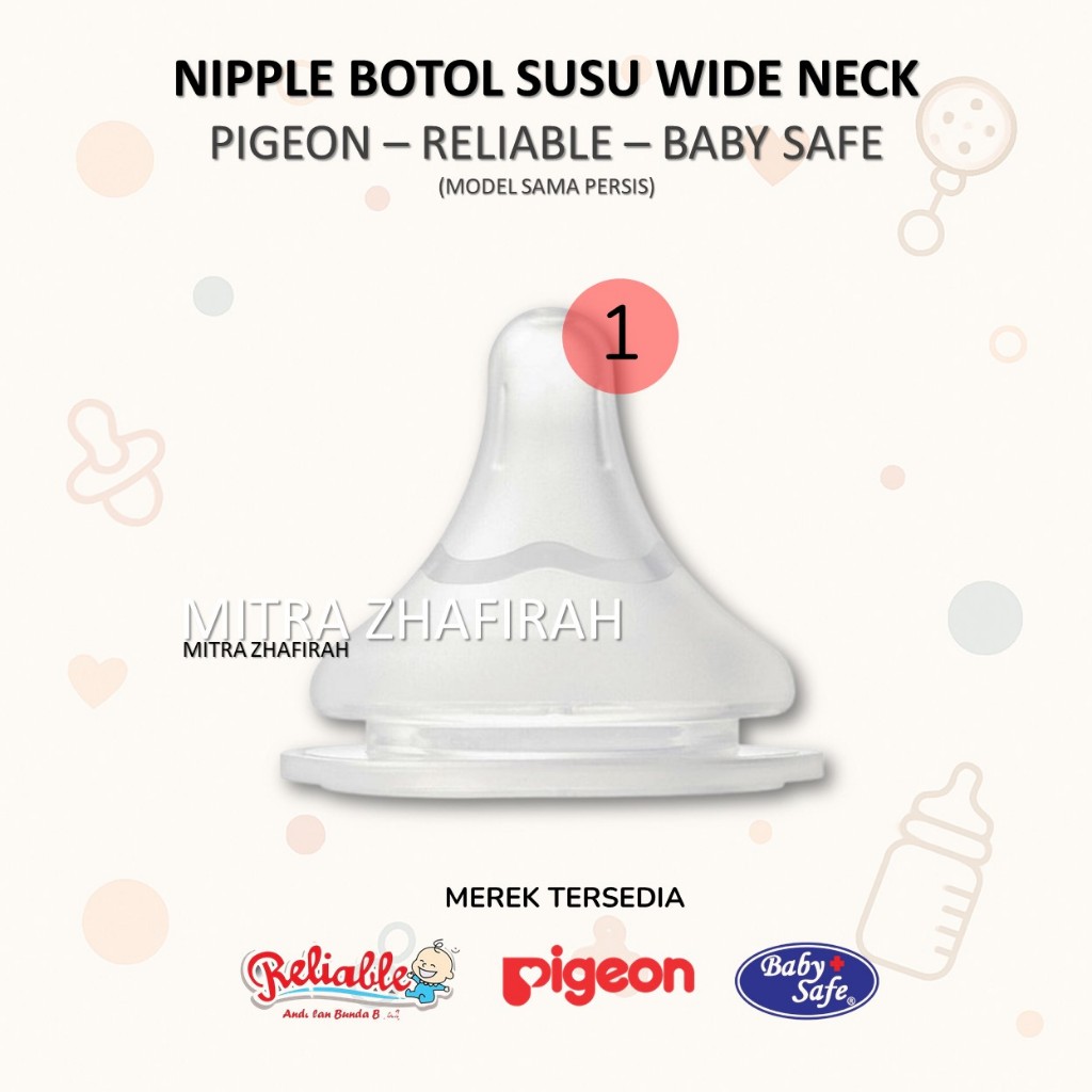 Dot Pigeon Wide Neck - Nipple Wide Neck PIGEON RELIABLE BABY SAFE