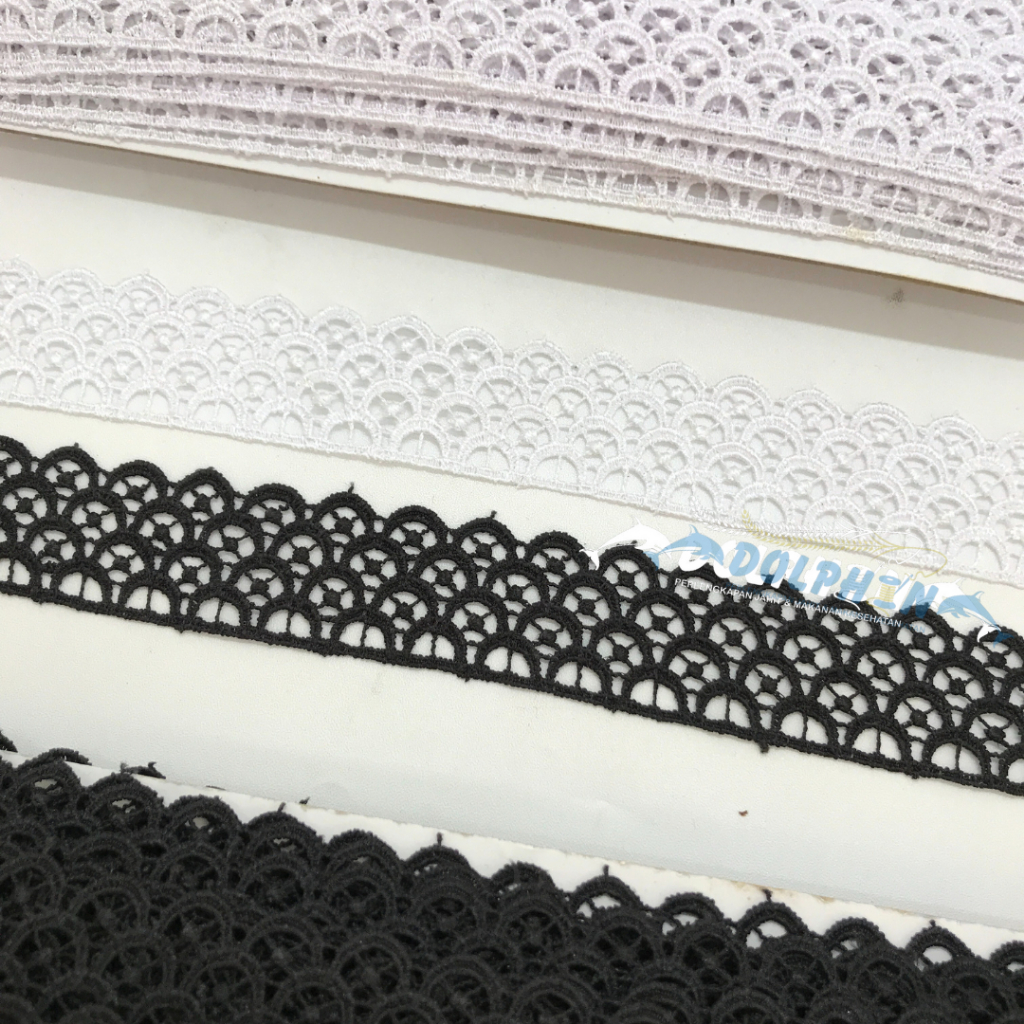 [Meteran-13] Renda Bordir PREMIUM LCCL-245 Lebar 3 cm Aksessories Hiasan Baju Wanita Craft