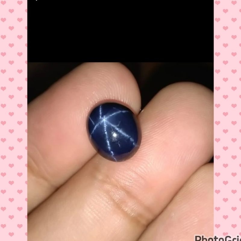 natural royal blue sapphir star 5.95ct safir star difusion