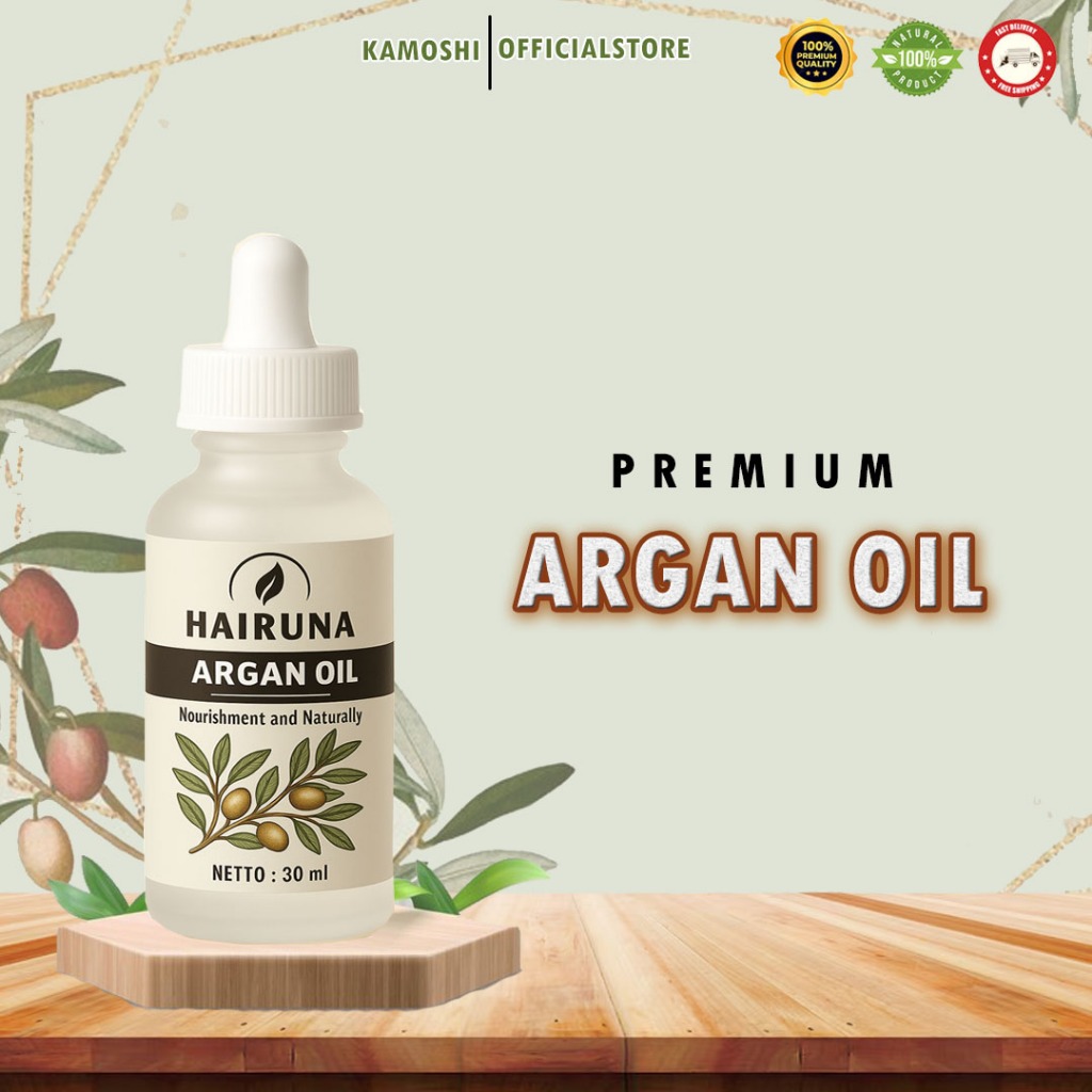 Argan Oil 30ml Minyak Argan Alami untuk Rambut & Kulit Hairuna
