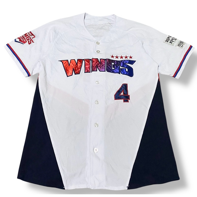 WINGS Jersey Baseball Bordir Vintage | Thrift Shop Second Murah