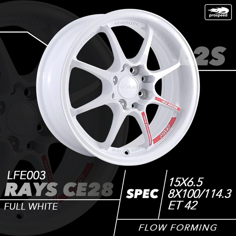 Velg Mobil RAYS CE28 LFE003 | Ring 15 | Full White | Flow Forming