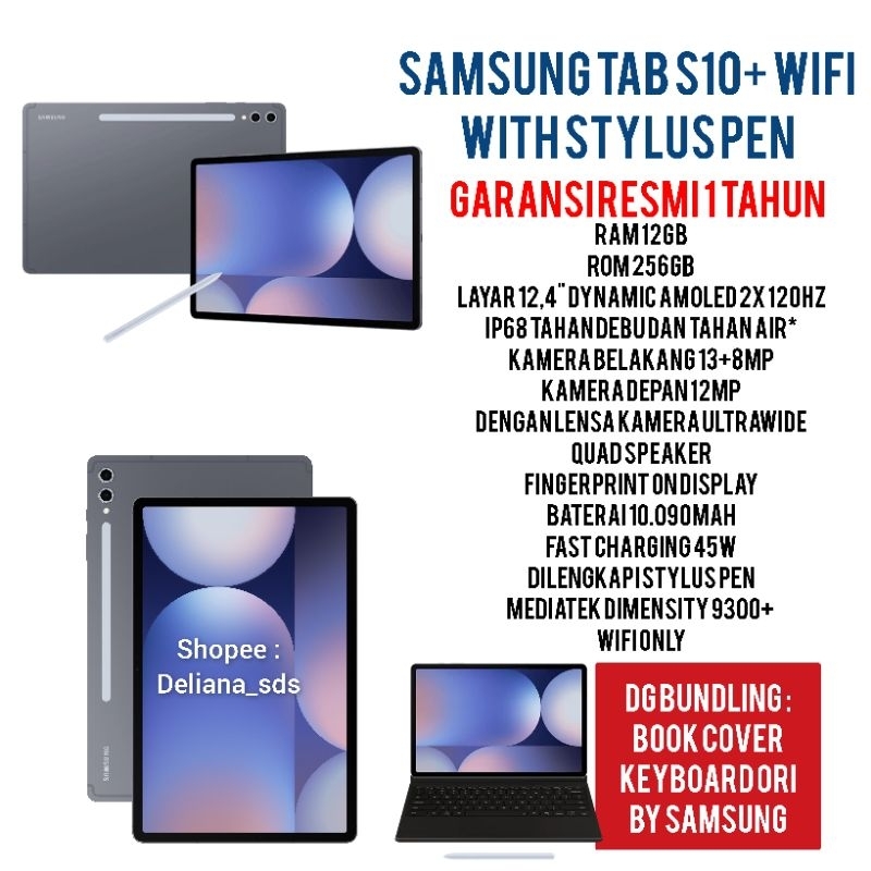 Samsung Tab S10+ 12/256 Wifi Only Garansi Resmi 1 Tahun Samsung Tab S10 + 12/256 Samsung Tab S10 Plu
