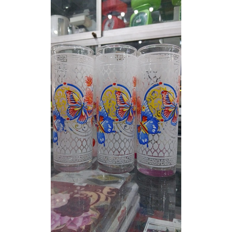 gelas beling kedaung set isi 3