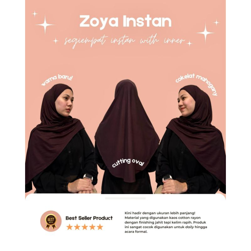kerudung segi empat instan ZOYA INSTAN