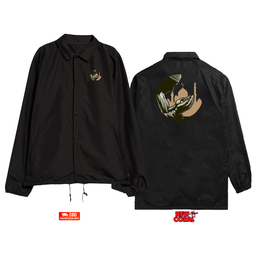 Jaket coach windbreaker Islam Muslim bahan waterproof kualitas distro termurah
