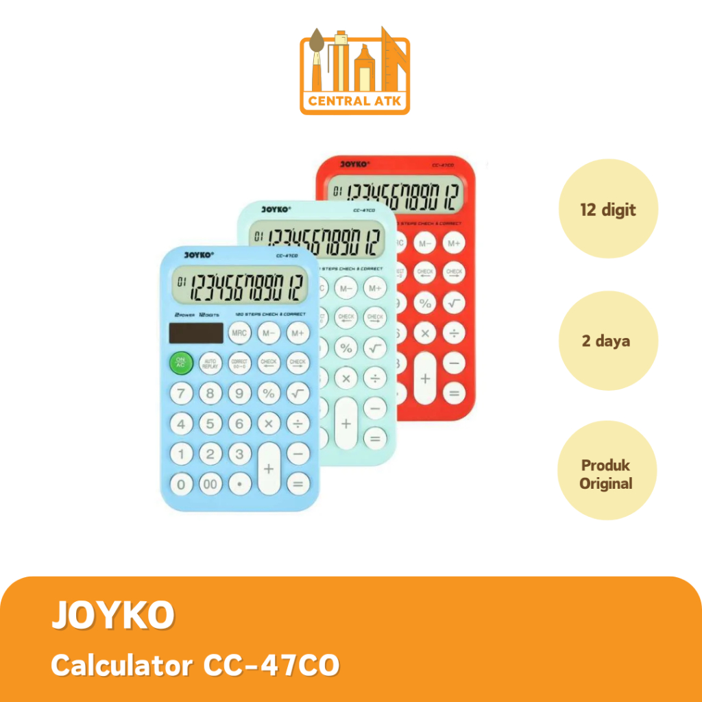 

CALCULATOR / KALKULATOR JOYKO CC-47CO WARNA MURAH