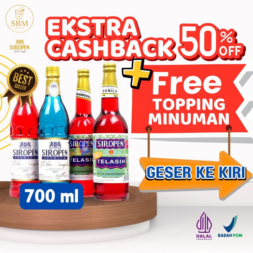 

Monin - Syrup Vanilla (700 ML) - Sirup Minuman Rasa Vanila | Syrup Siropen