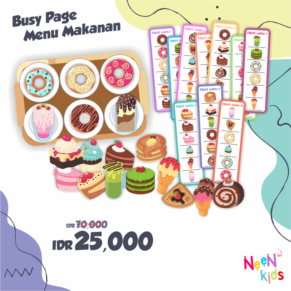Neenkids Mainan Montessori Edukasi Anak Worksheet Busy Page Belajar Membuat Menyajikan Menu Makanan