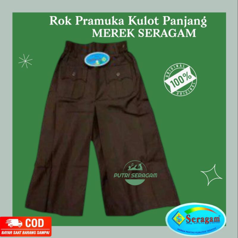 Seragam Sekolah Rok Kulot Pramuka Panjang SD, SMP Merek Seragam