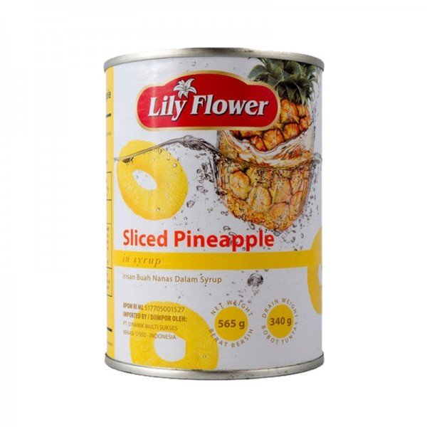 

Lily Flower Sliced Pineapple in Syrup 565gr (Buah Nanas Kaleng)