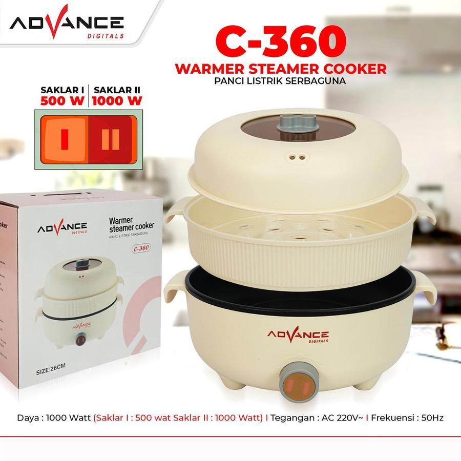 Panci listrik multi fungsi Advance C 360 26cm panci kukusan warmer steamer cooker